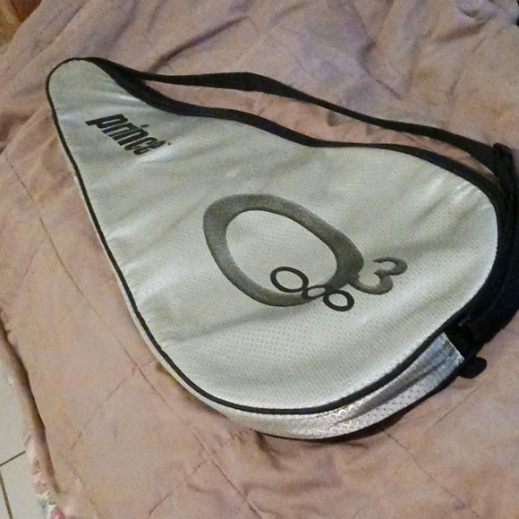 PRINCE Tennis racket case zip up black and silver. ( 29inLx12x - Picture 2 of 4